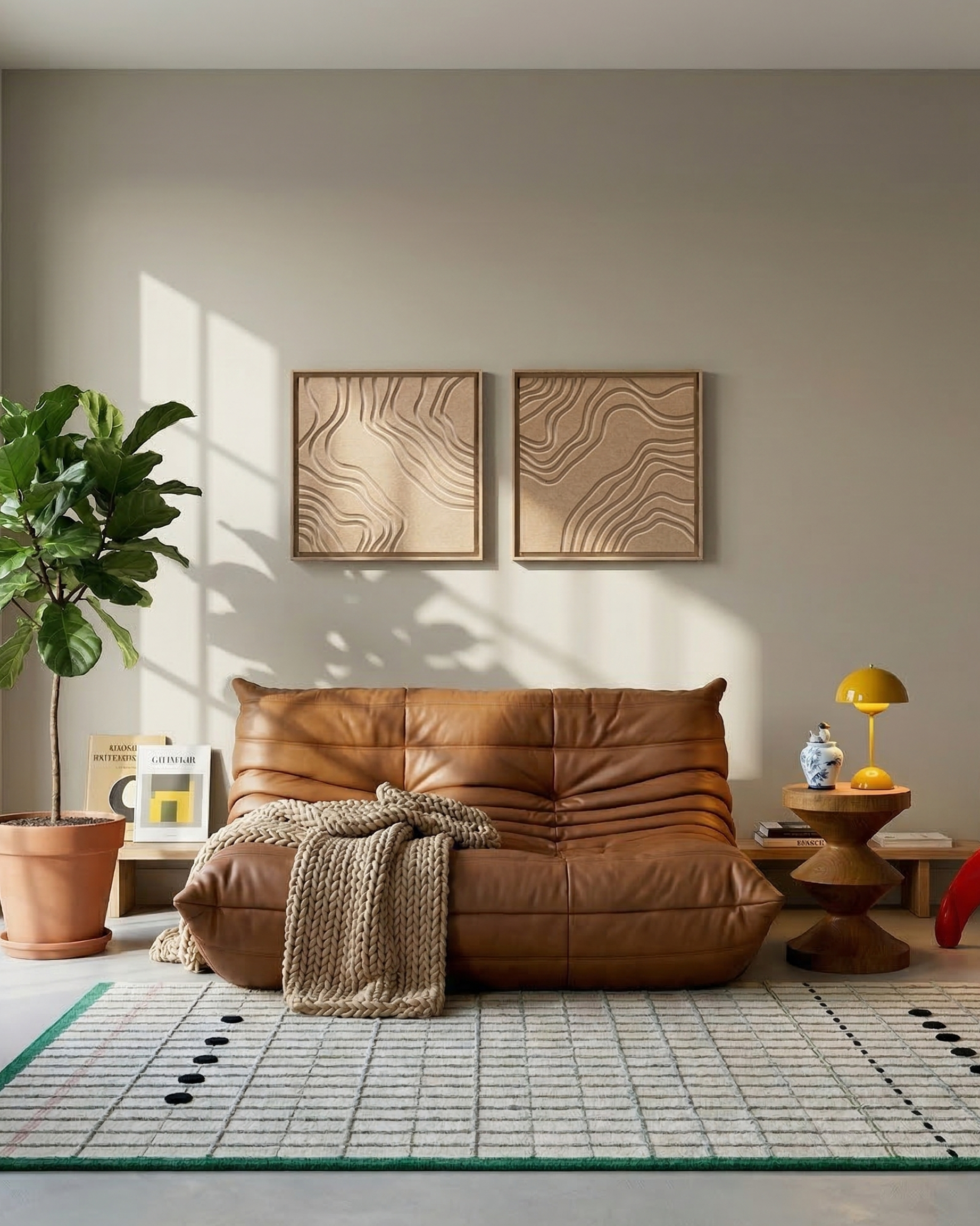 Naturale Pale Sand 3D viltkunst paneel