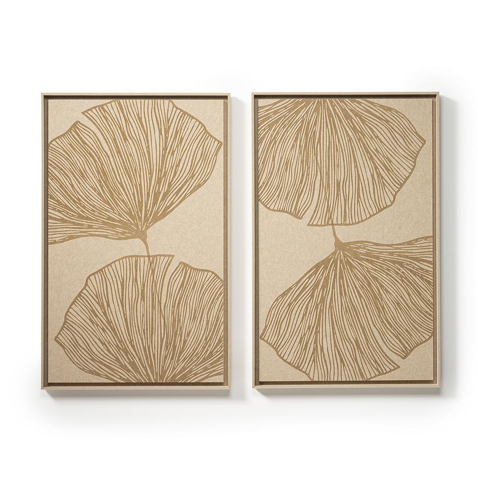 Akoestisch wandpaneel Verdure Pale Sand - geluidsabsorberend 3D vilt wandpaneel, set van 2
