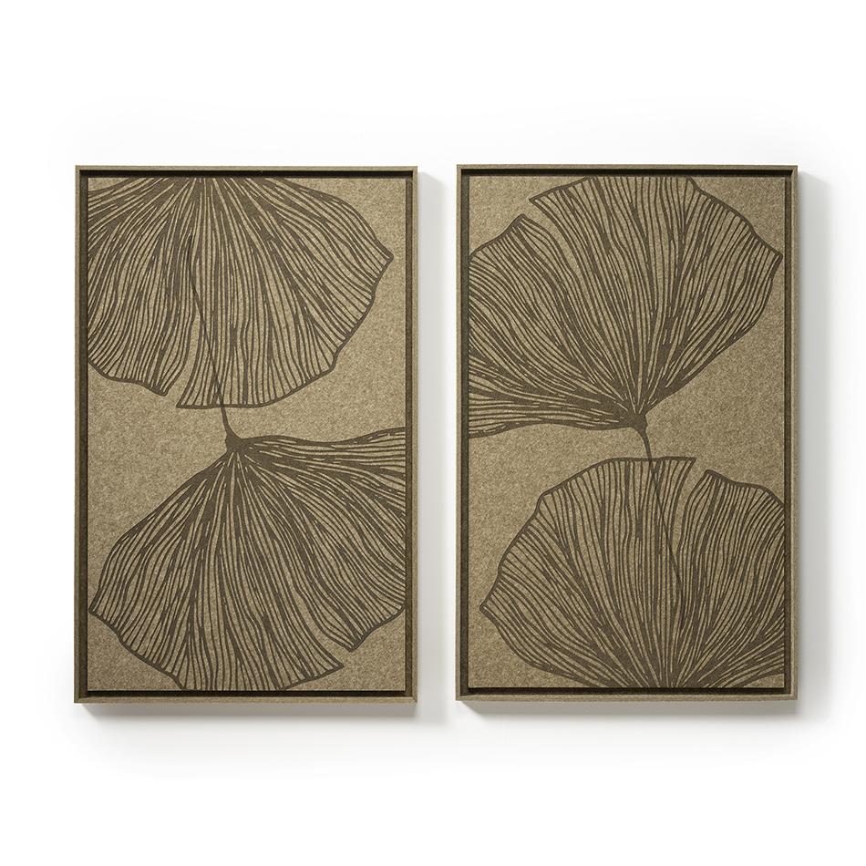 Akoestisch wandpaneel Verdure Olive Mist - geluidsabsorberend 3D vilt wandpaneel, set van 2