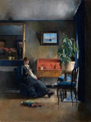 Blue interior met buitenzicht