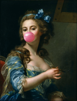 Bubblegum Portrait - artwork in frame preview