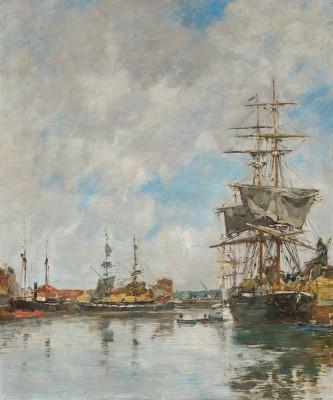 The deauville basin, serene kustzicht van eugène boudin