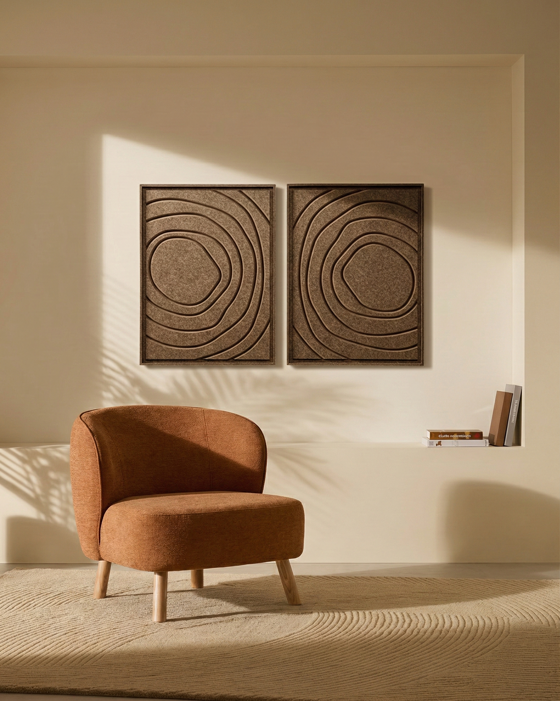 Aura Olive Mist 3D viltkunst paneel