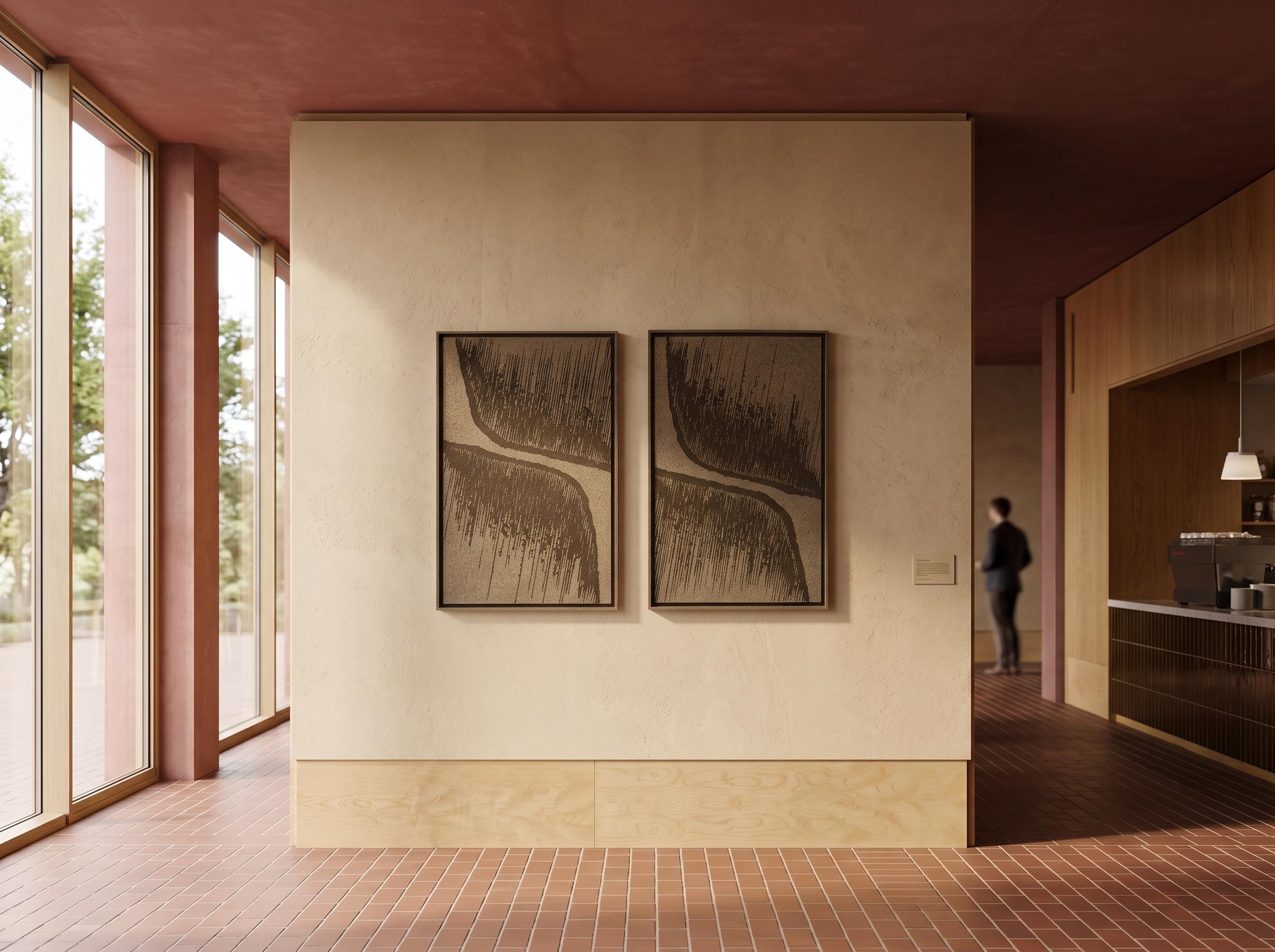 Botany Olive Mist 3D viltkunst paneel
