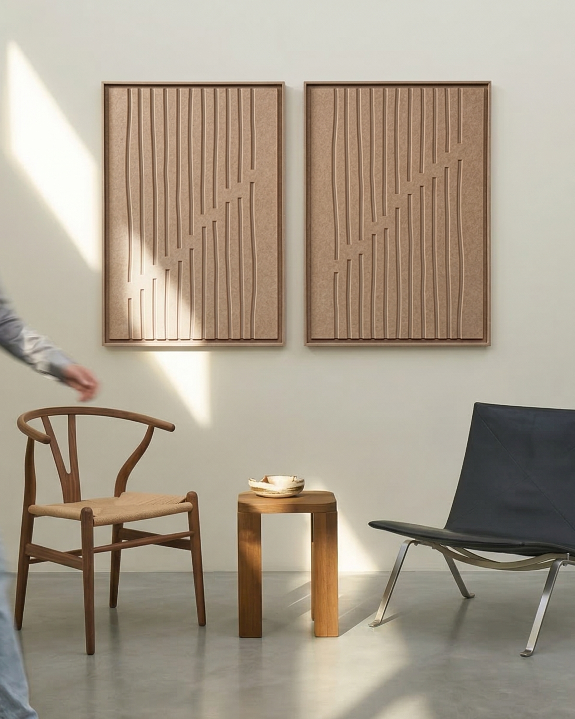 Linoa Pale Sand 3D viltkunst paneel