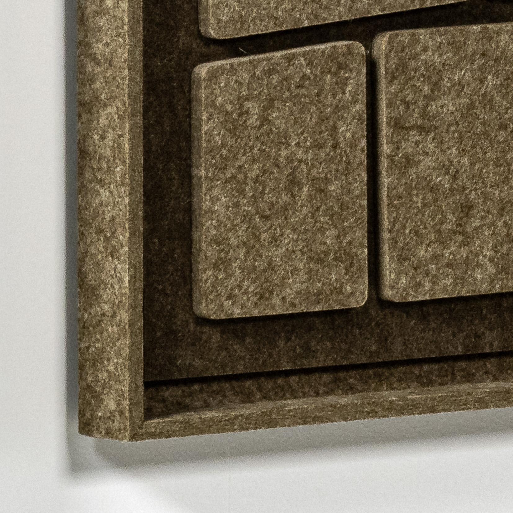 Akoestisch wandpaneel Modura Olive Mist - geluidsabsorberend 3D vilt wandpaneel, set van 2 detail preview