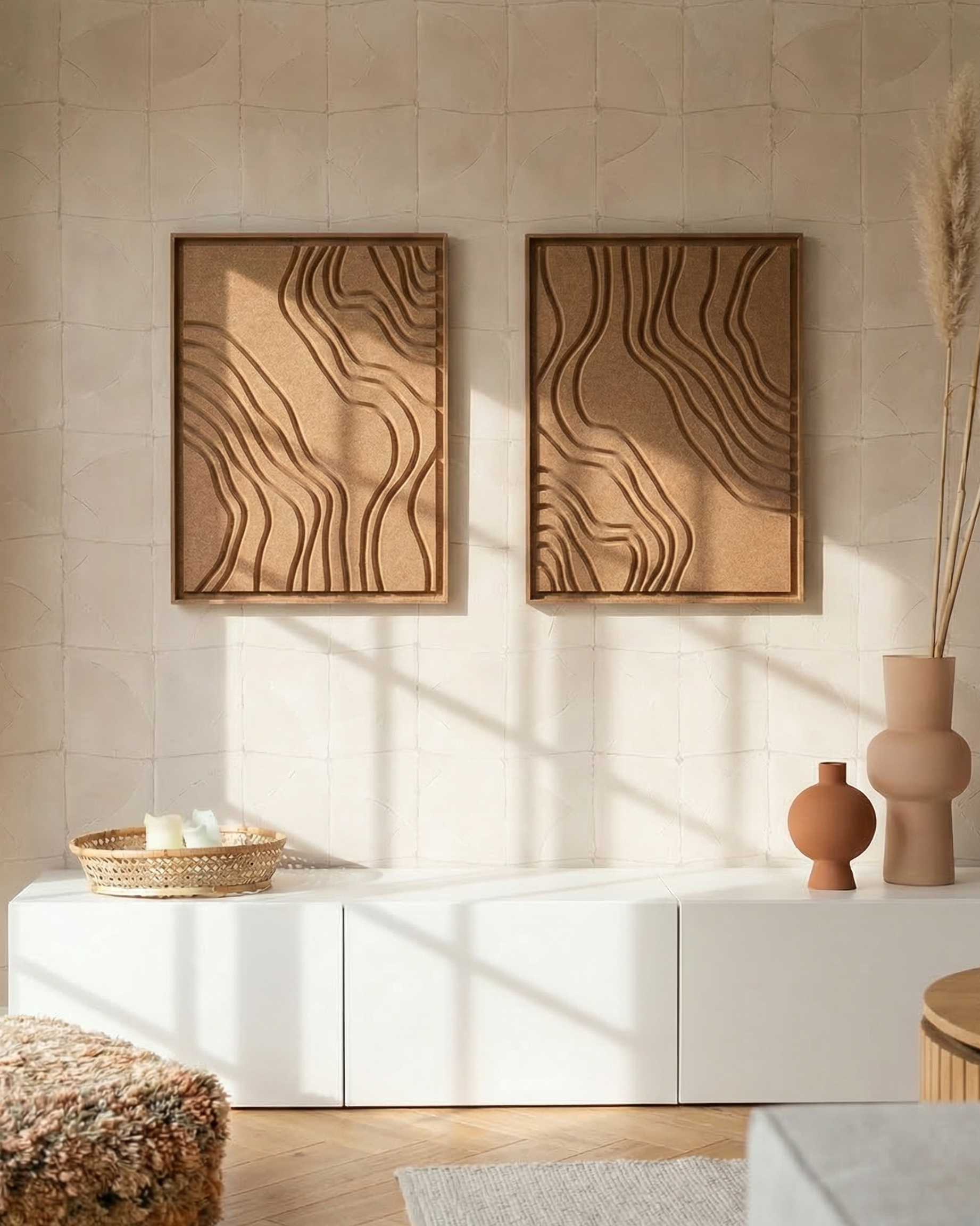 Naturale Soft Dune 3D viltkunst paneel