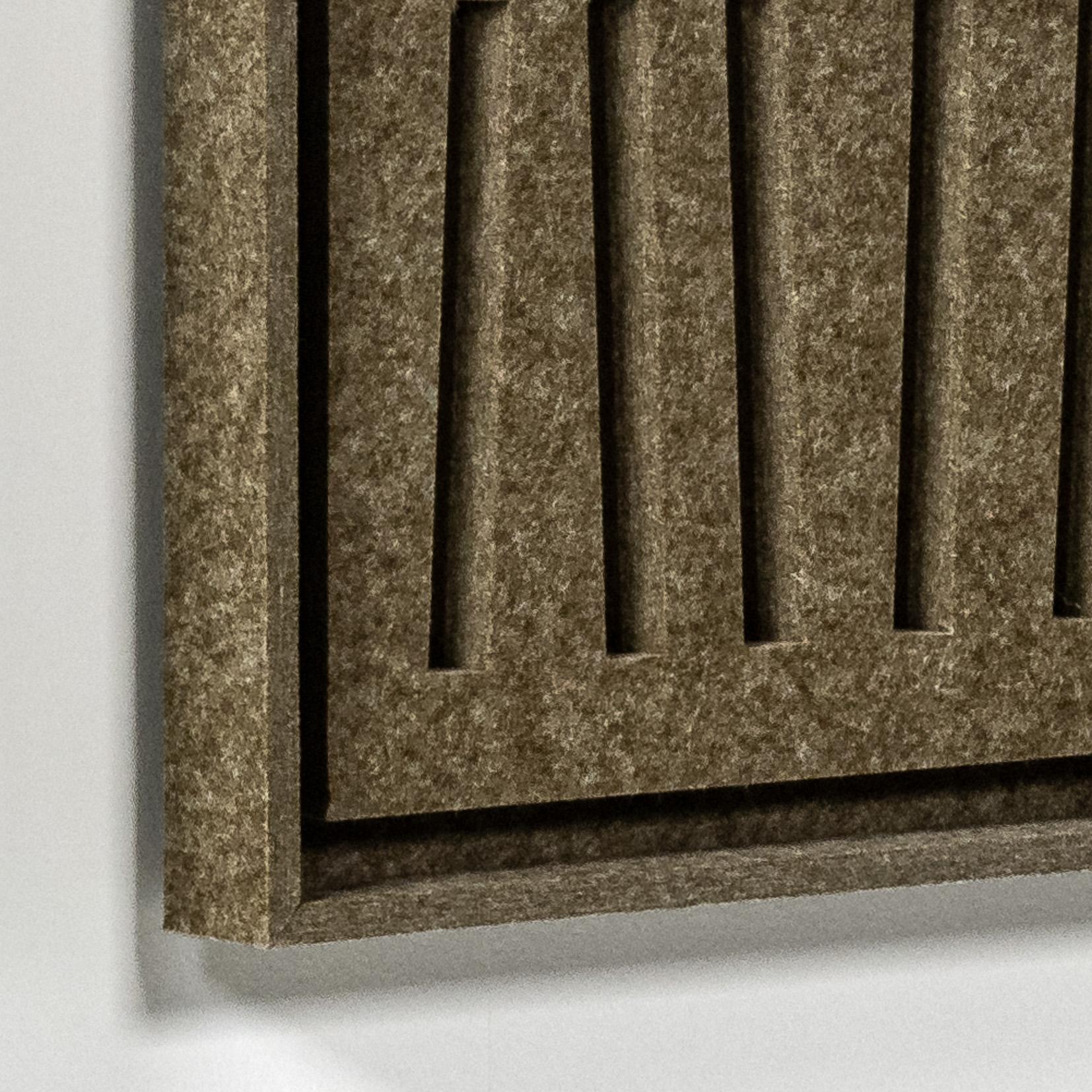 Akoestisch wandpaneel Harmoni Olive Mist - geluidsabsorberend 3D vilt wandpaneel, set van 2 detail preview