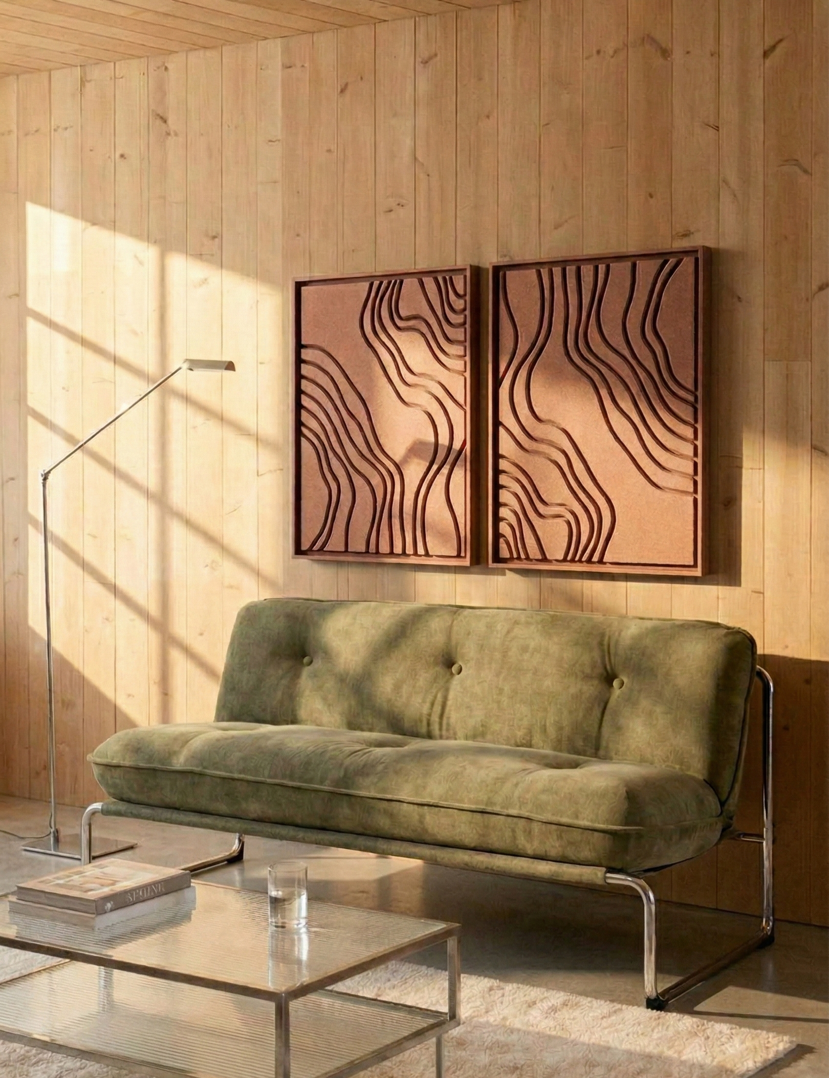 Naturale Pale Sand 3D viltkunst paneel