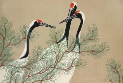 Cranes from Momoyogusa - artwork in frame preview