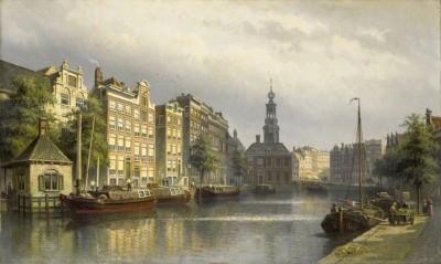 Het Singel te Amsterdam naar de Munt gezien - artwork in frame preview