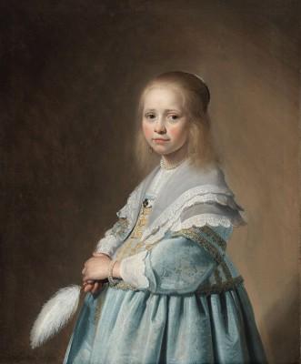 Portret van een meisje in het blauw - artwork in frame preview