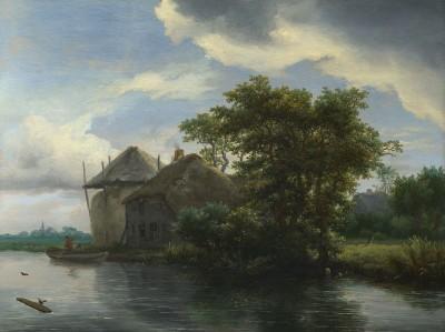 Rustiek rivierlandschap voor een serene sfeer - artwork in frame preview