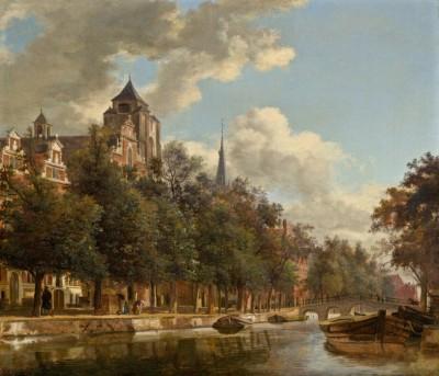Zicht op een Nederlands grachtenpand - artwork in frame preview