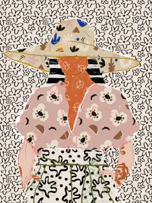 Verticale illustratie met outdoor scène en diverse kleuren, geschikt voor lichte en natuurlijke interieurs