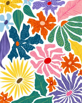 The happy garden van uma gokhale in verticale illustratie