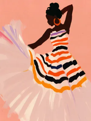 Dancer’s flourish van treechild in verticale illustratie