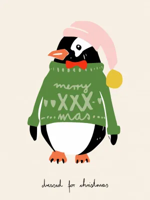Dressed up for Christmas Festive Penguin