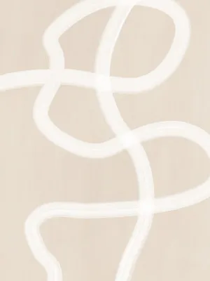 Verticale minimalistische illustratie met witte penseelstreek op warme beige achtergrond