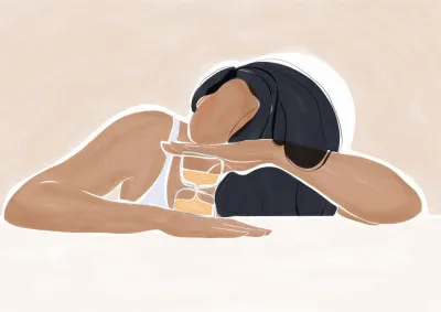 Woman With a Magic Hourglass Print By Ivy Green Illustrations