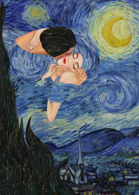 Kiss Under the Starry Night