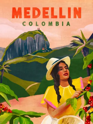 Medellin Colombia Travel Poster