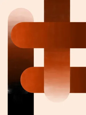 Verticale illustratie van een buitenscène met verschillende kleuren en een uitgebalanceerde compositie