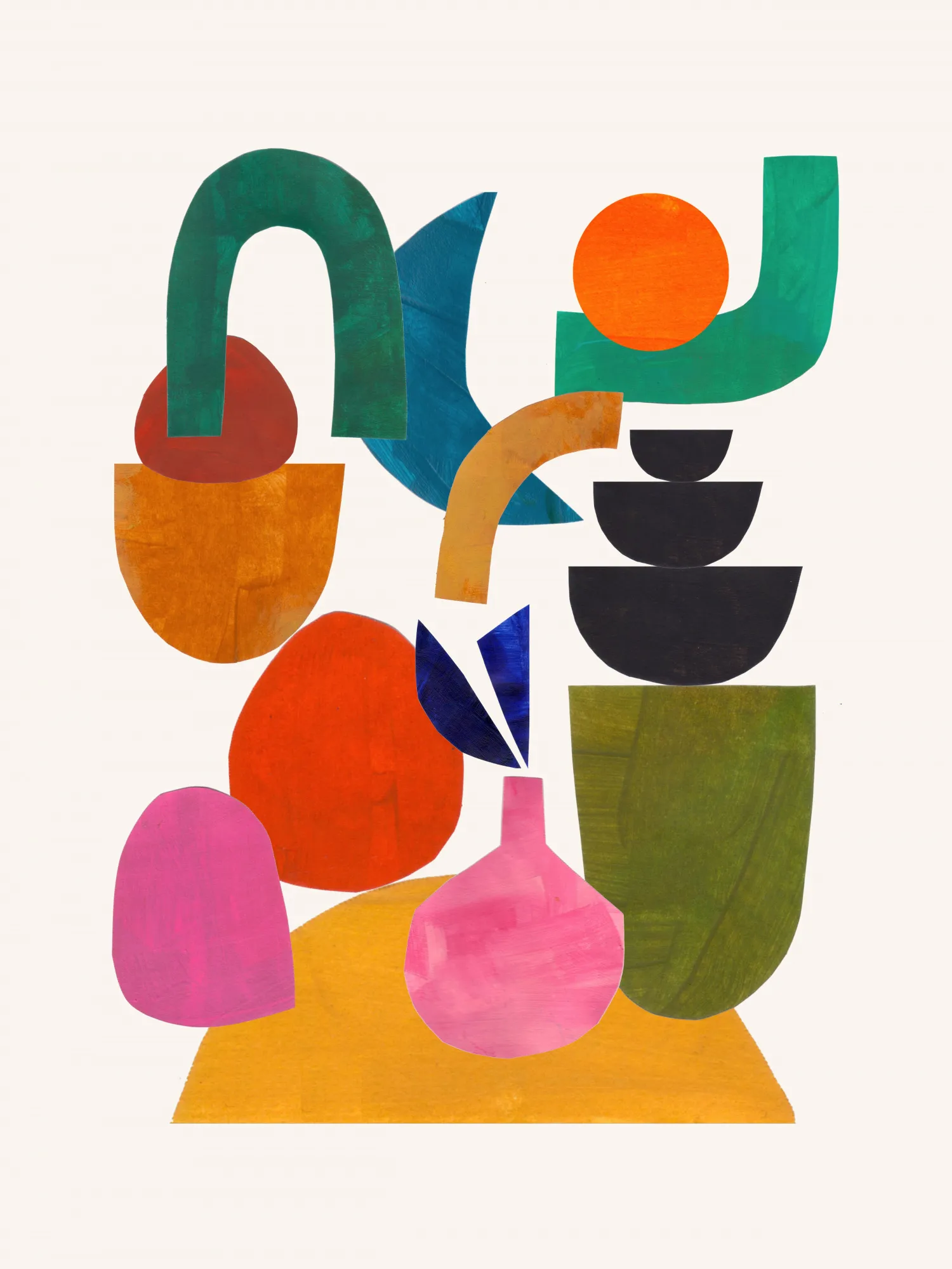 Abstracte outdoor illustratie met kleurrijke vormen