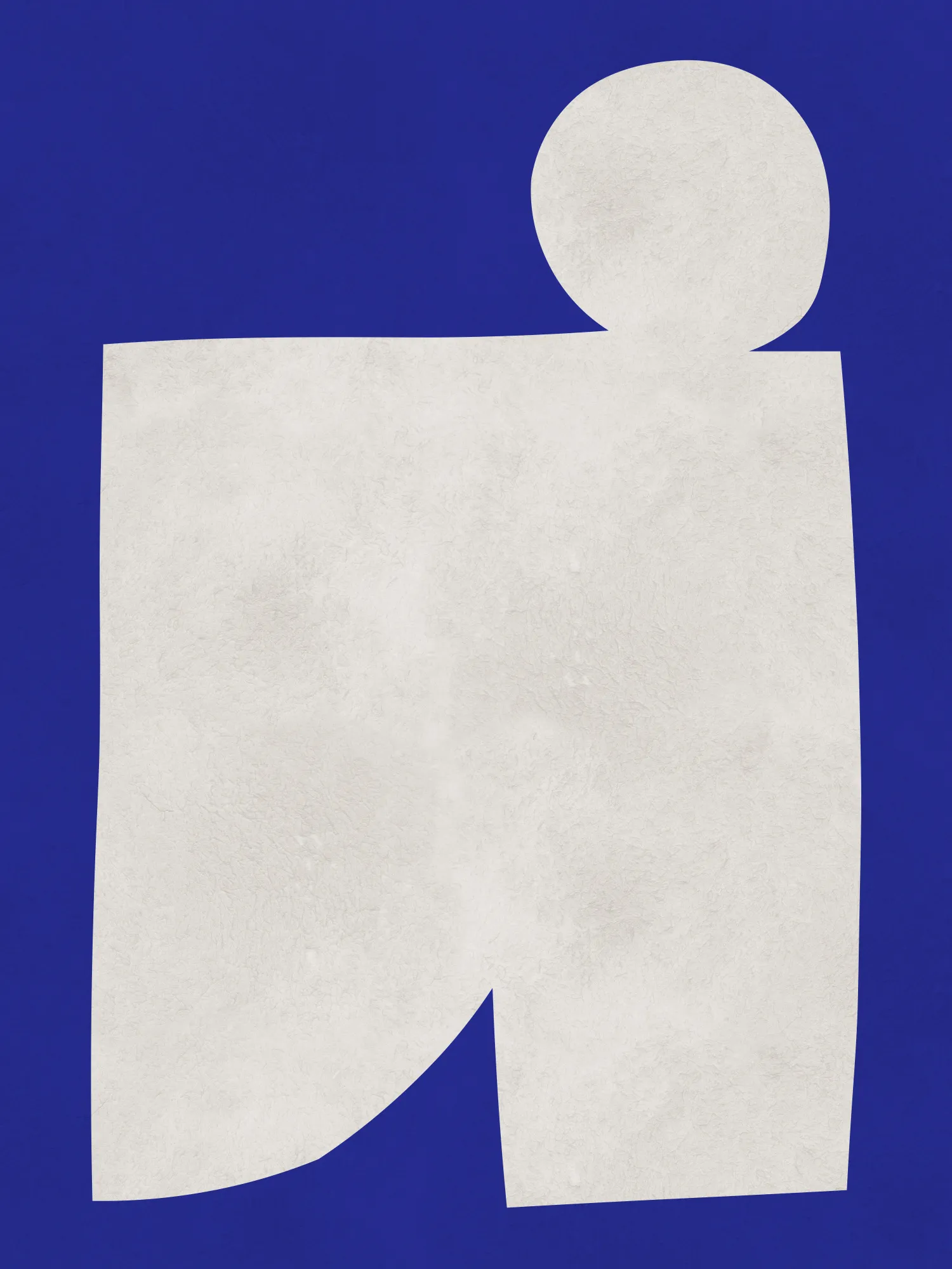 Abstracte blauw-witte compositie in verticale vorm