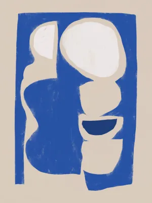 Organic shape cut out in blue