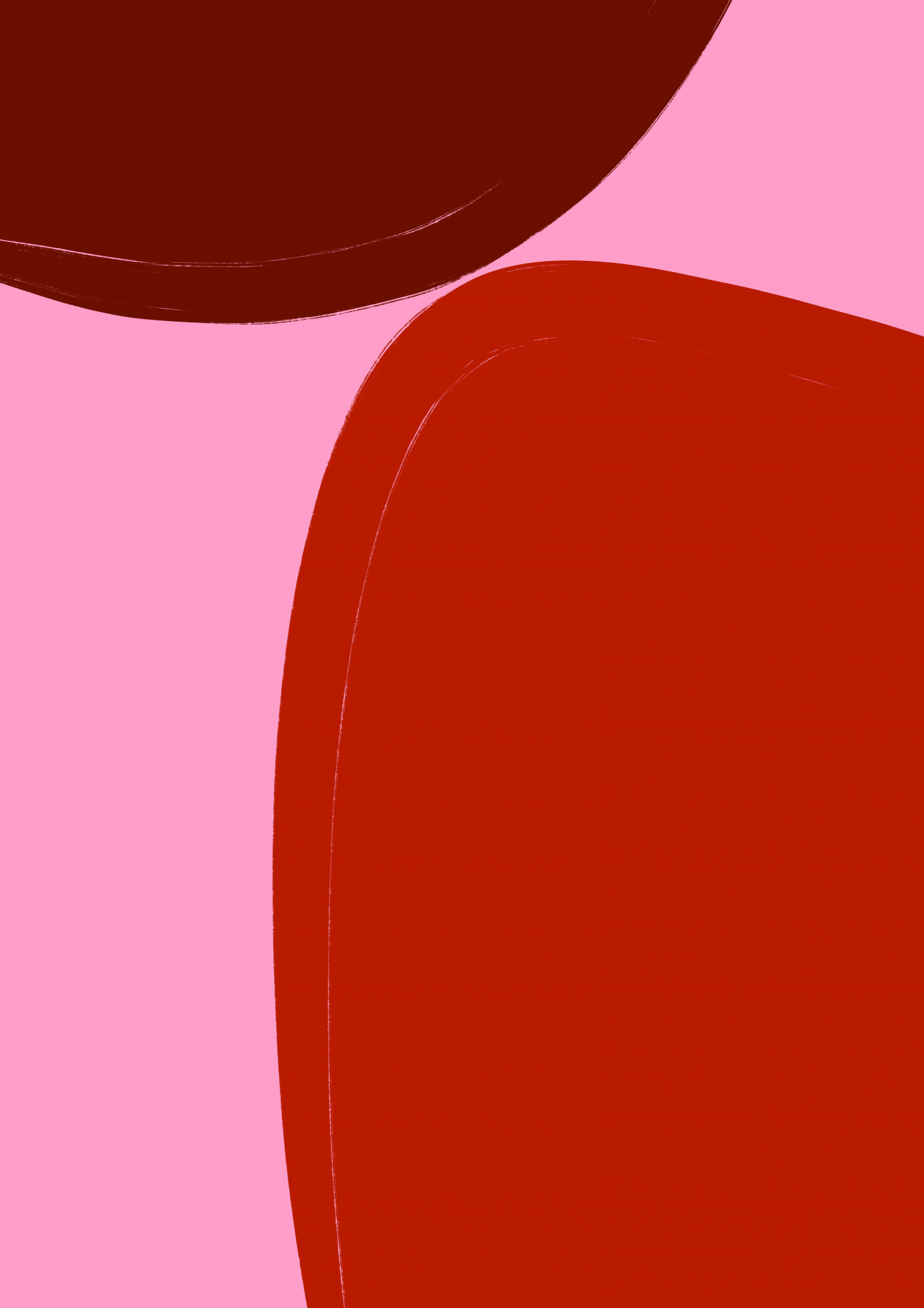 Gekromde rode vormen in een buitenomgeving