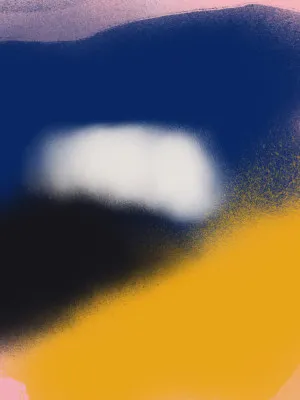 Abstracte verticale illustratie in blauw en geel