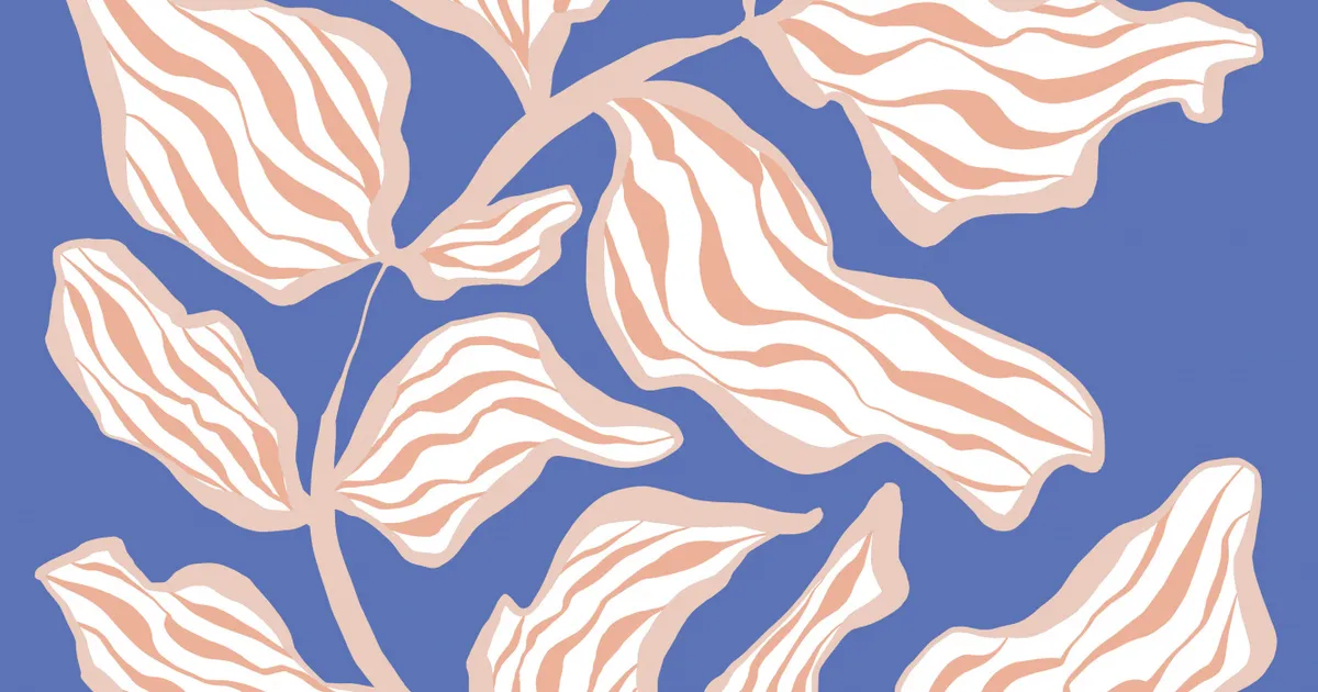 Avondgloren met abstract bladpatroon