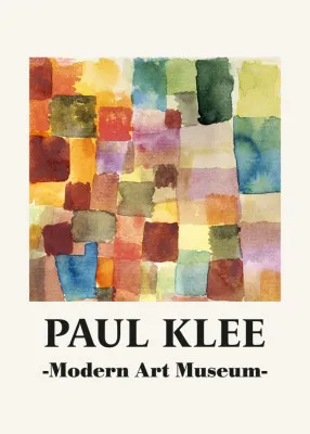 Verticale aquarel van een abstracte buitenscène met diverse zachte kleuren en lichteffecten