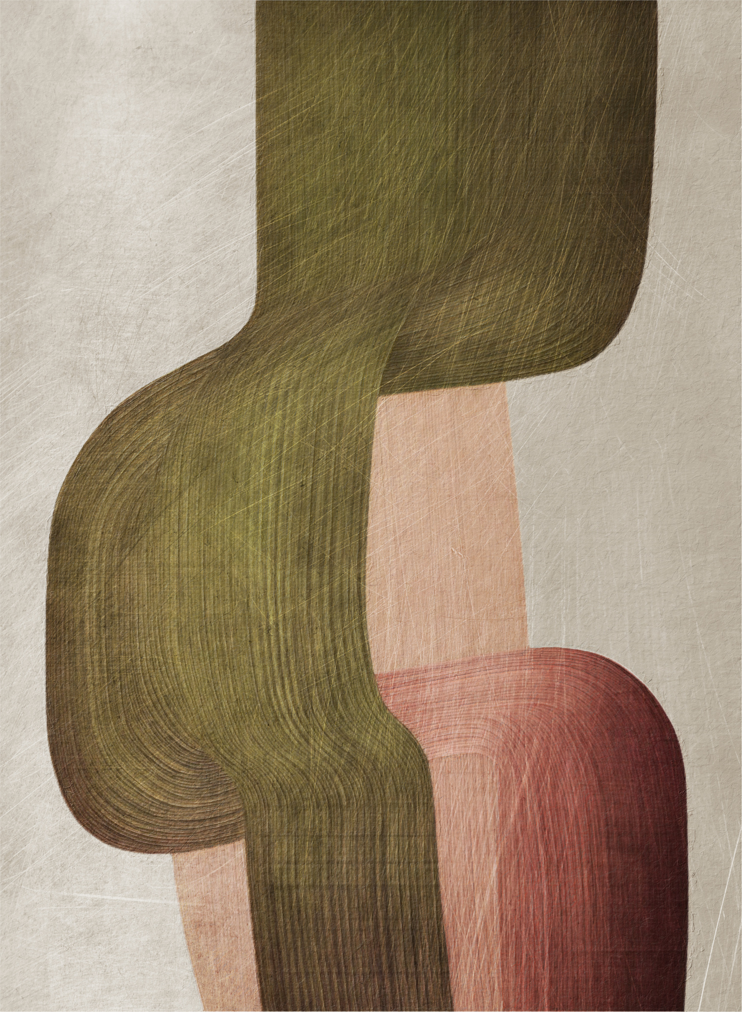 Metal brushs nº1 van alma in verticale compositie