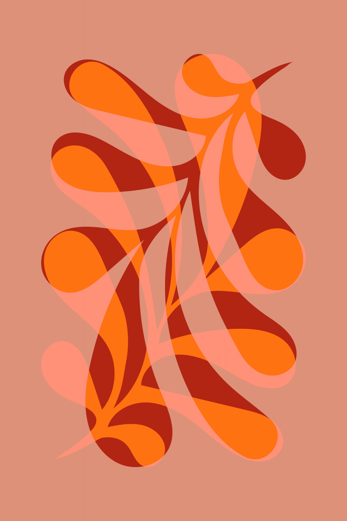 Abstracte bladcompositie in levendige tinten