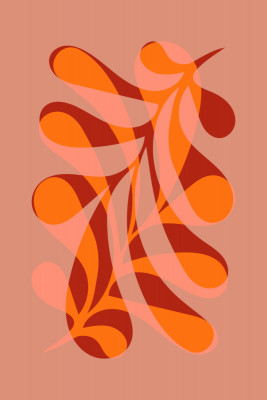 Abstracte bladcompositie in levendige tinten