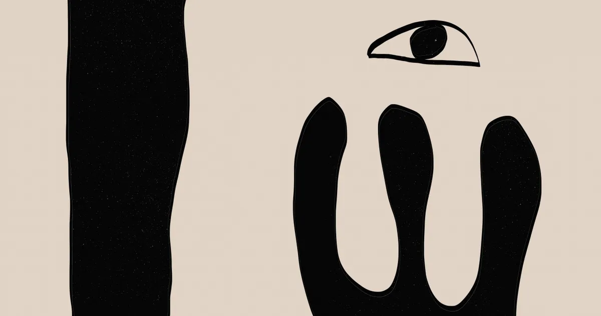 Surrealistische blik met handen en geometrie