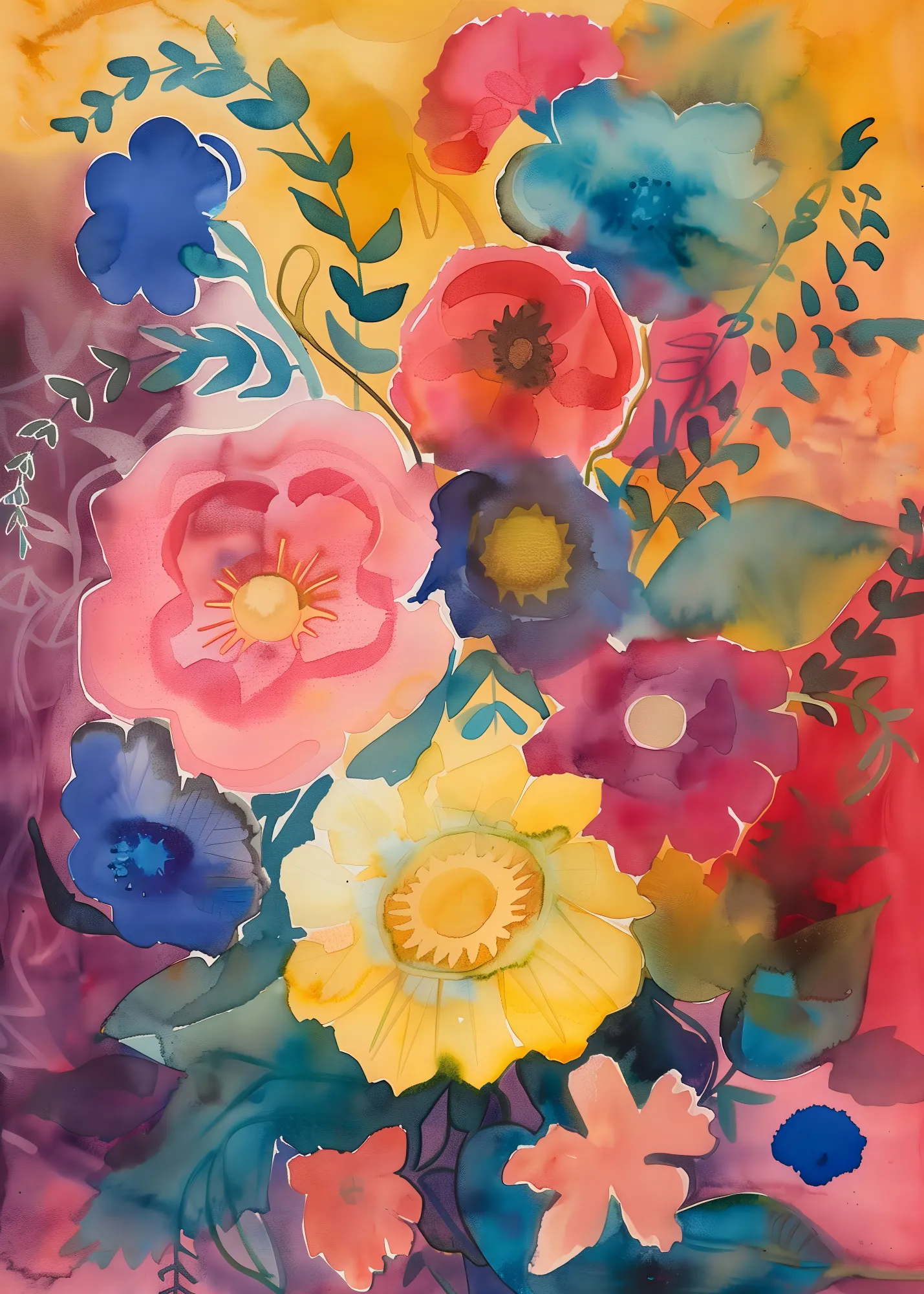 Watercolor floral no. 6 van andreas magnusson
