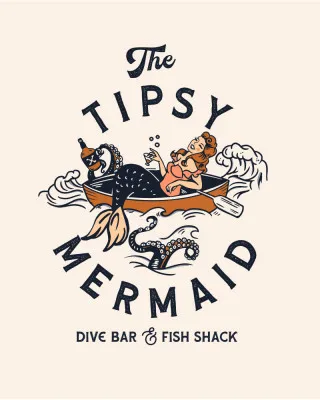 Tipsy Mermaid Dive Bar Mermaid Art