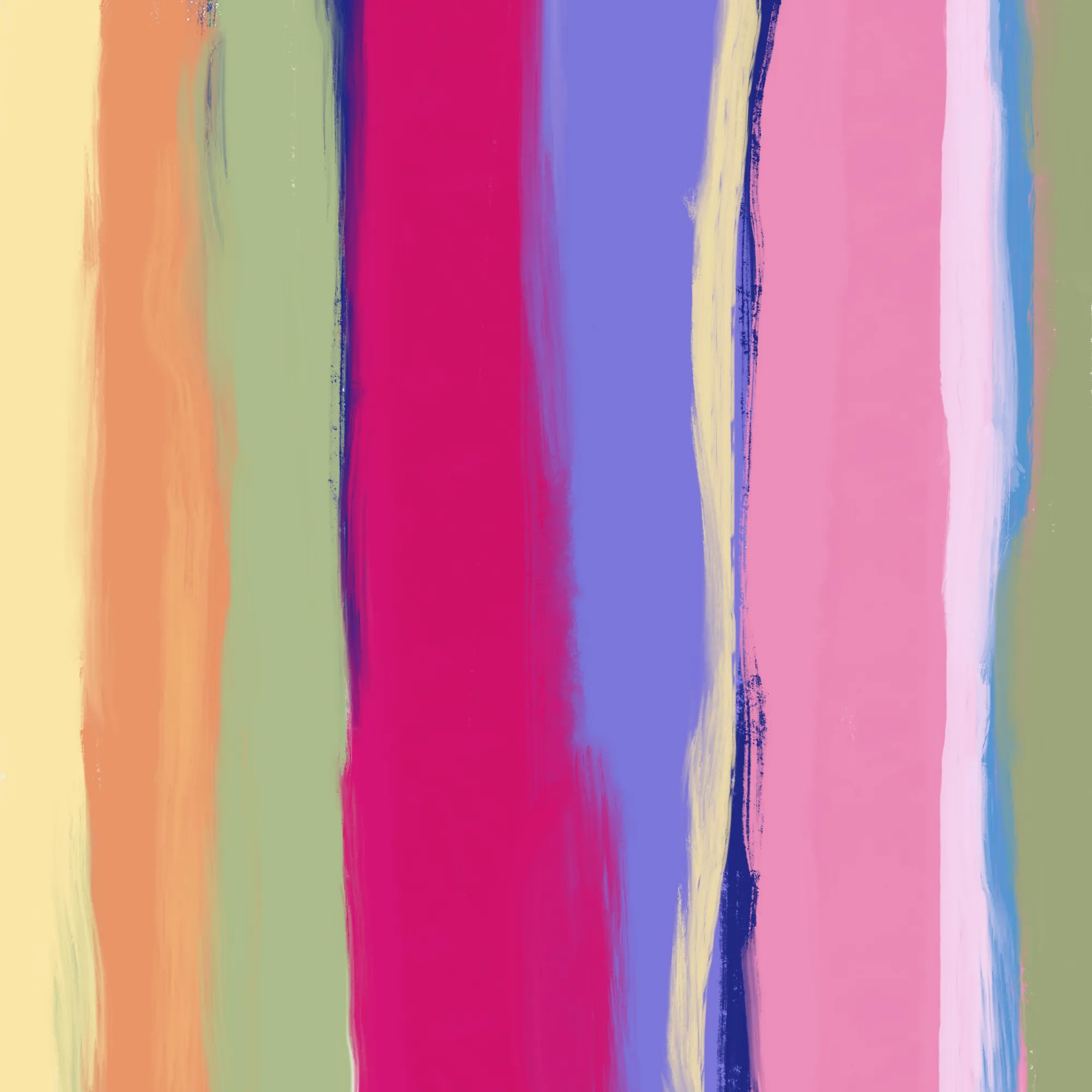 Vierkant schilderij met kleurrijke verticale strepen