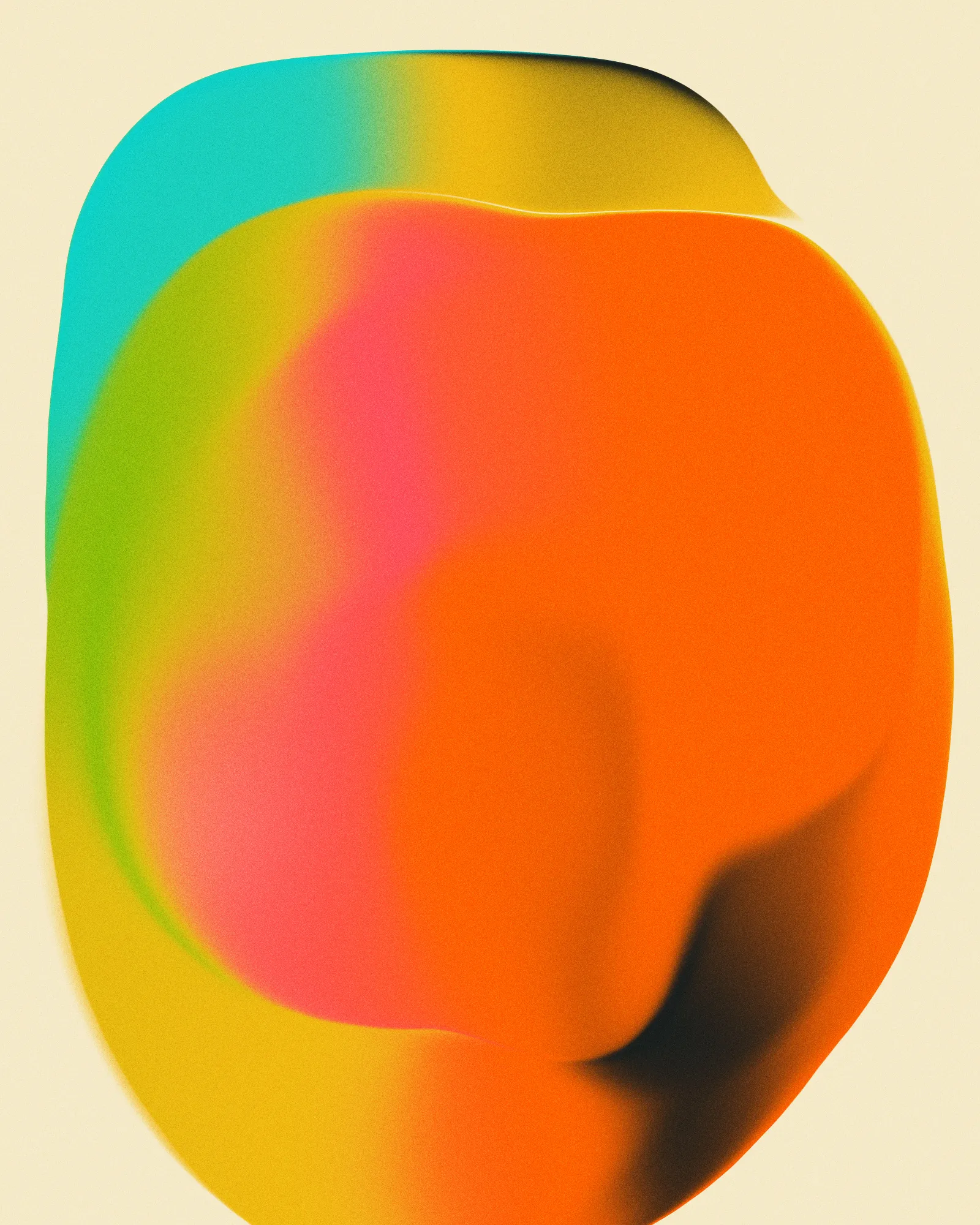 Minimalistische oranje smudge in verticale compositie