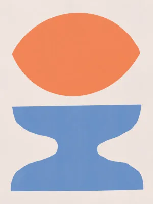 Organic shapes in orange and blue door little dean