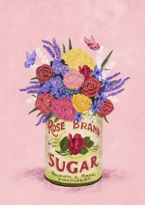 Flowers In a vintage Can