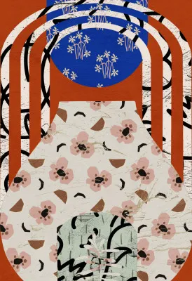 Verticale illustratie potterypoemno11 met een buitenlands landschap en diverse kleuren