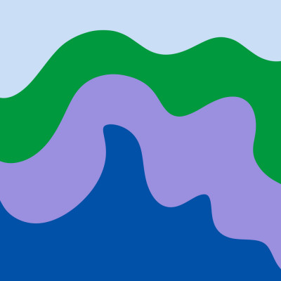 Modern kleurrijk landschap met golvende vormen