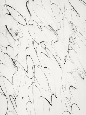 Verticale abstracte illustratie met beige penseelstreken en lijnen in moderne minimalistische stijl