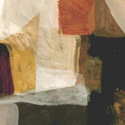 Minimalistisch vierkant schilderij cinder van dan hobday