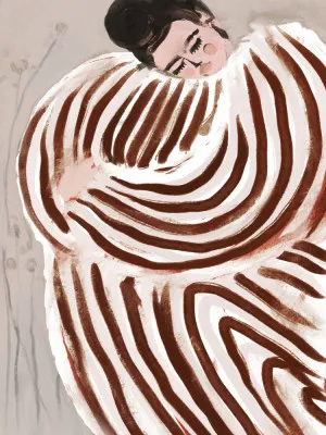Striped embrace door treechild