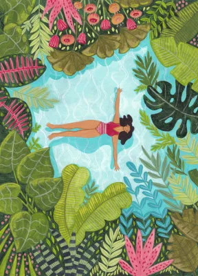 Floating in Tropical Sea